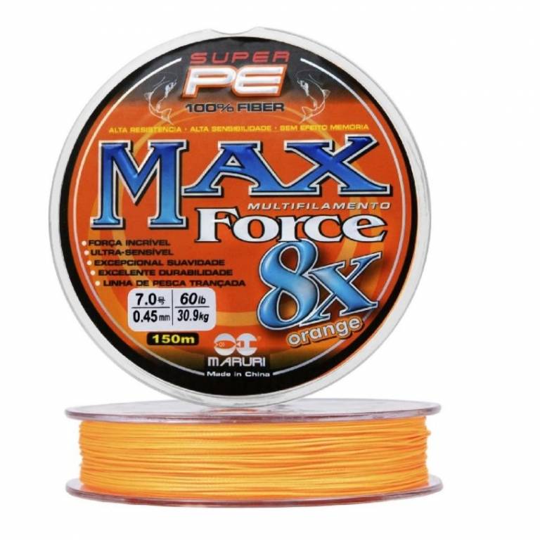 MULTIFILAMENTO NARANJA MAX Force 8X DE 150MTS 